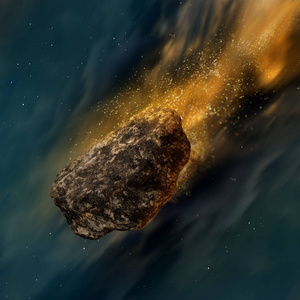 从外太空进入大气层的小行星图片