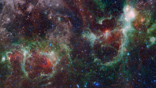 空间中的旋涡星系和星云。这张图片的元素由美国宇航局提供。