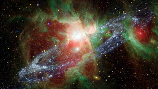 螺旋星系。这张图片的元素由美国宇航局提供