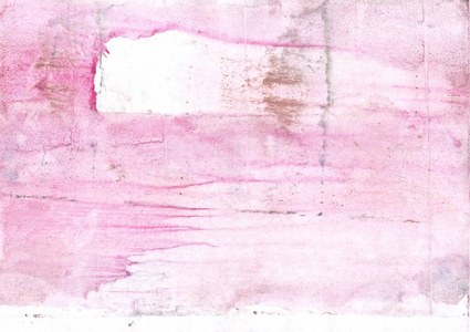 粉色抽象背景。水彩画肌理