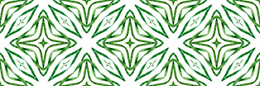 Arabesque green hand drawn design. Textile ready 