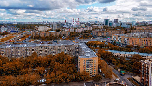 莫斯科宽阔大道全景鸟瞰图图片