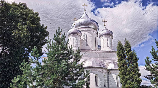 古东正教旧塔摄影艺术图片图片