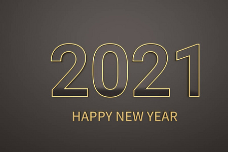 新年快乐背景黑色背景3D金色字母。