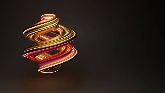 不同颜色的抽象发光图形的高质量渲染照片