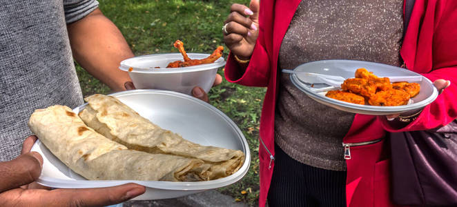 宽屏背景下的印度街头美食图片
