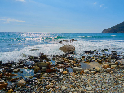 岩石 海滩 风景 海洋 美丽的 自然 海景 海岸 海湾 旅行