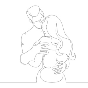 画出的剪影情侣亲吻拥抱图片