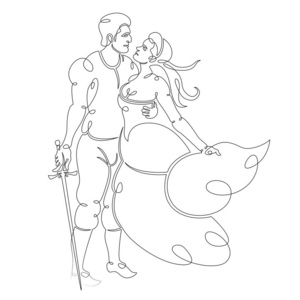 一对相爱的情侣在意大利的历史服装罗密欧和朱丽叶的浪漫之吻照片