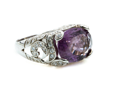 礼物 宝石 紫色 钻石 美丽的 浪漫 光环 美女 结婚 紫水晶