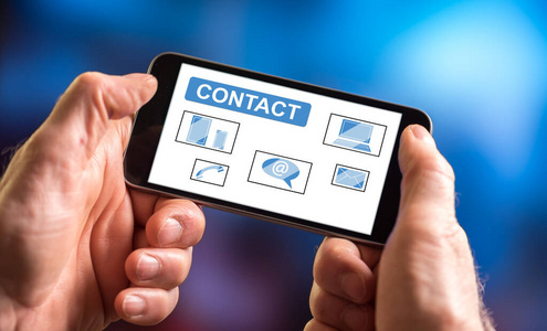 插图 接触 通信 客户 智能手机 连接 回答 持有 顾客