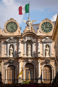 美丽的 特拉帕尼 旅行 建筑 西西里岛 意大利 欧洲 古老的