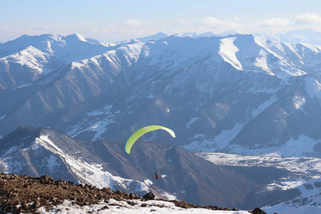 滑雪 高的 岩石 风景 冬天 全景 寒冷的 旅行 全景图