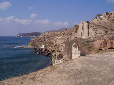 海滨 海滩 西拉 建筑学 天空 旅行 悬崖 海岸 希腊语