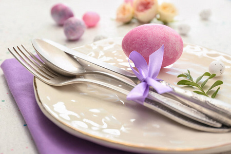 庆祝 餐具 假日 复活节 特写镜头 春天 基督教 颜色 美丽的
