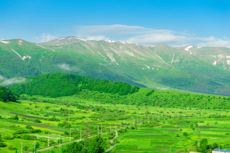 风景 小山 天空 亚美尼亚 季节 冒险 全景图 徒步旅行