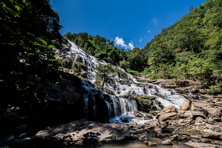 树叶 森林 流动 旅行 泰国 风景 流动的 美丽的 公园