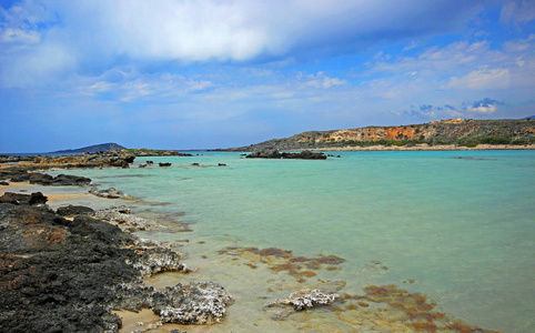 风景 希腊 天空 克里特人 海景 旅游业 粉红色 绿松石