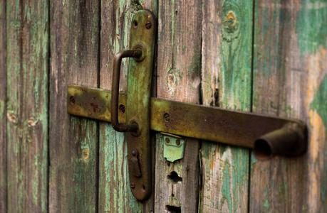 古老的 金属 破裂 木材 建筑学 古董 复古的 锁孔 米色