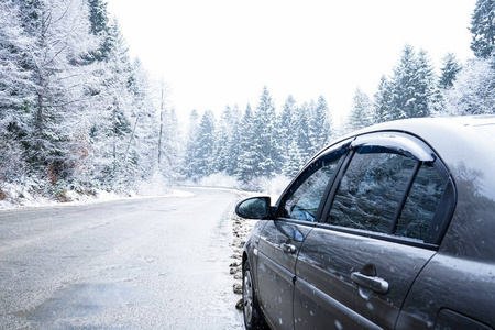 危险的 季节 寒冷的 滑的 风景 开车 运输 冻结 天空