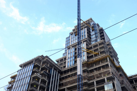 混凝土 建造 生长 住房 城市 新的 高的 技术 建设 起重机