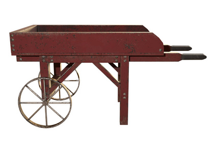 古老的 三维渲染 插图 花园 农场 工具 复古的 运输 农业