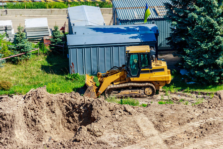 挖掘 工作 挖掘机 车辆 建筑 搬运工 行业 拖拉机 地面