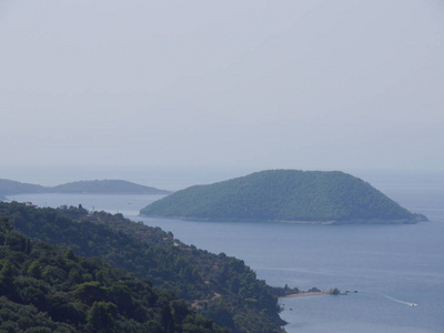 岩石 海滩 旅行 海湾 天空 太阳 希腊语 天堂 森林 旅行者