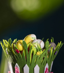 篮子 粉红色 颜色 春天 乐趣 鸡蛋 卡片 庆祝 节日 特写镜头