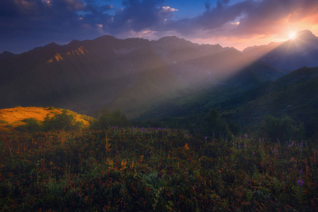 夏天 颜色 太阳 旅游业 天空 阳光 日出 墙纸 小山 美丽的