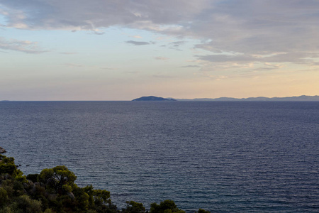 海岸线 风景 季节 夏天 假期 早晨 国家 希腊 旅行 天空