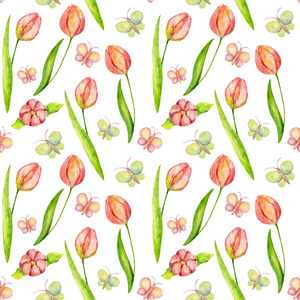花园 春天 水彩 卡片 假日 美丽的 卡通 招呼 花的 颜色