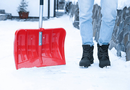 移除 自然 二月 街道 重的 冬天 打扫 雪堆 暴风雪 一月
