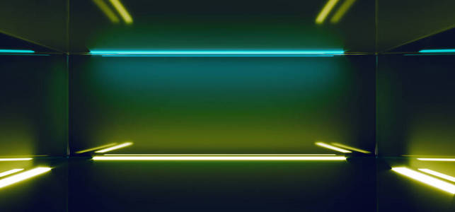 隧道 科学 荧光 插图 发光 俱乐部 照明 霓虹灯 空的