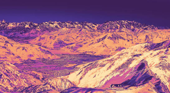 季节 高的 全景图 寒冷的 太阳 阿尔卑斯山 滑雪 阴影