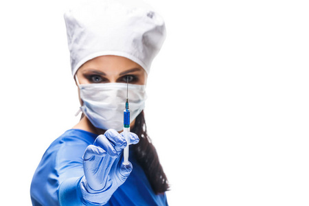 女人 面对 手套 演播室 医生 科学 治愈 疫苗 健康 人类