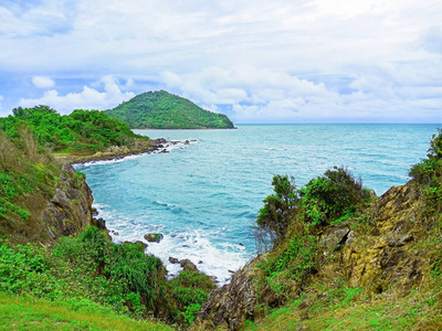 森林 海岸 小山 亚洲 美丽的 悬崖 海滩 冒险 海景 自然