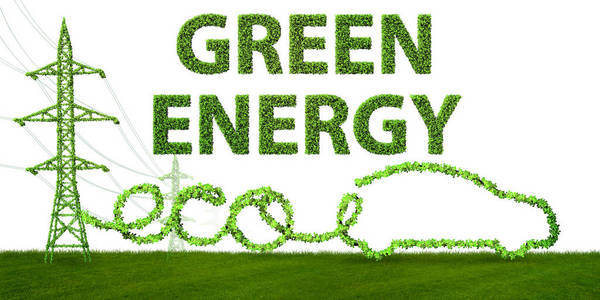 绿色能源概念3d渲染