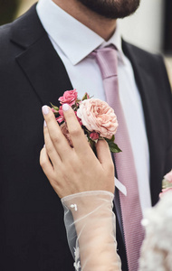 时尚 美女 花束 丈夫 领域 仪式 衣领 花的 戒指 幸福