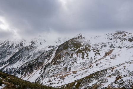 岩石 阿尔卑斯山 冬天 斯洛伐克 欧洲 全景图 旅行 滑雪