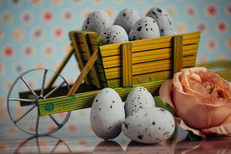 假日 复古的 春天 自然 复活节 鸡蛋 美丽的 水桶 兔子