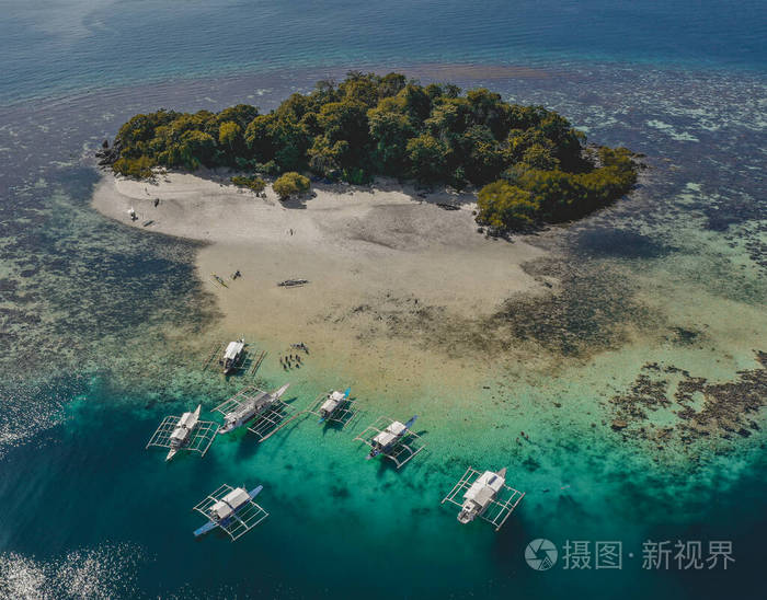 菲律宾巴拉望科隆迪塔扬岛鸟瞰图