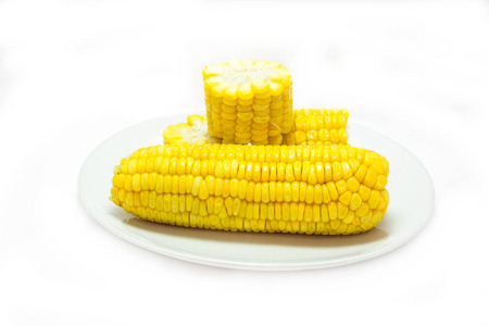 玉米芯 农场 甜玉米 夏天 特写镜头 饮食 谷类食品 素食主义者