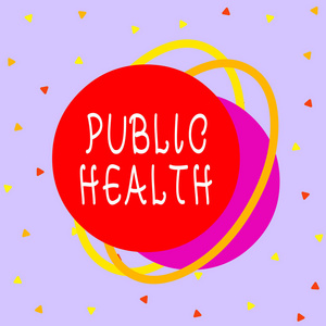 公共健康笔记。商业照片展示政府保护和改善社区卫生不对称格式图案物体轮廓多色设计。