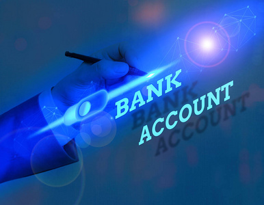 显示银行账户的文字标志。概念图代表客户委托给银行的资金。