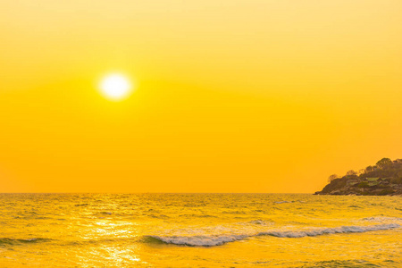 海岸线 风景 日落 反射 天空 假期 早晨 黄昏 轮廓 阳光