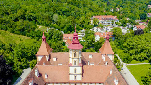 联合国教科文组织 无人机 欧洲 建筑 城堡 奥地利 巴洛克风格