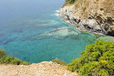 天线 美丽的 假日 海湾 旅行 海岸 岩石 地中海 欧洲