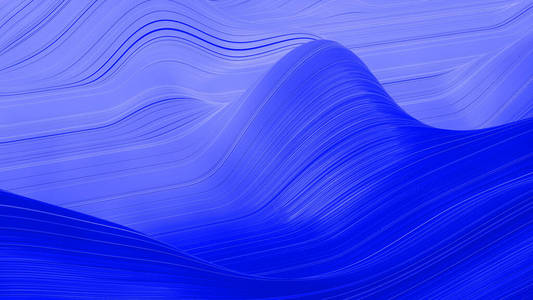 怎样做蓝白渐变表面波浪的美丽抽象背景,蓝色渐变,挤出的线条如条纹