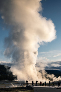 空气 间歇泉 怀俄明州 天空 公园 火山 硫磺 喷发 环境